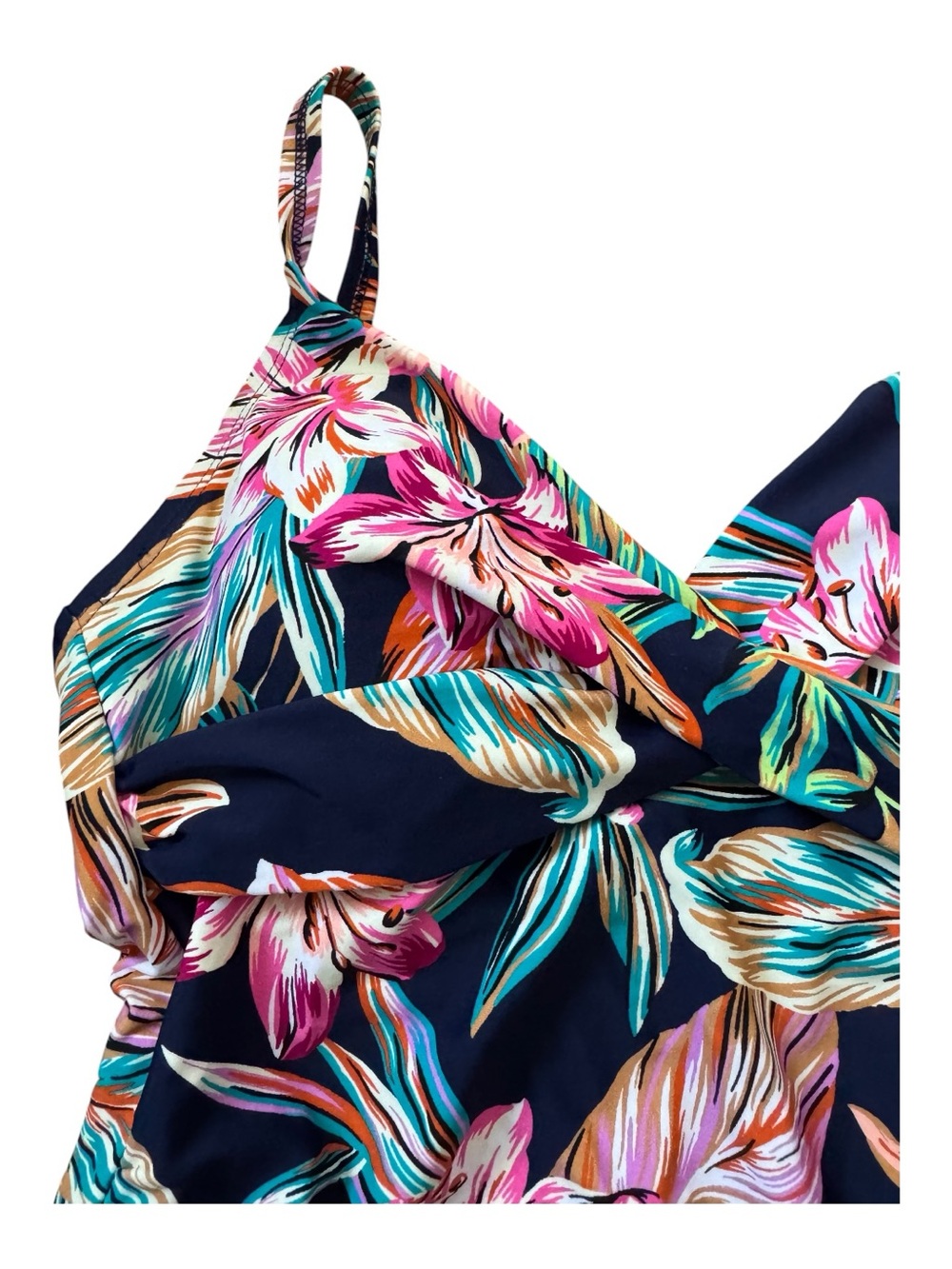 Krista Sport by Christina NWT Tankini Top S Tropical Floral Bust Enhancer - Picture 5 of 10